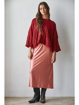 Jaden Woven Satin Midi Skirt