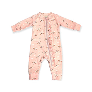 Viverano Dragonfly Ruffle Zipper Jumpsuit