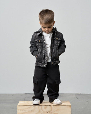 Little Bipsy Kids Washed Hooded Denim Jacket