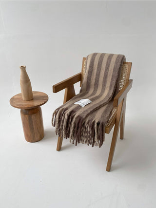 Arctic Fox Wool Stripe Throw