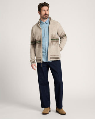 Pendleton Sawtooth Buck Lambswool Zip Cardigan