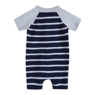 Viverano Nautical Stripe Embroiderd Knit Romper