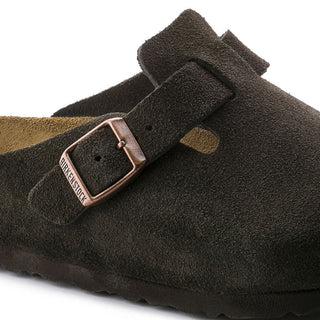 Birkenstock Boston Suede Soft Bed in Mocha