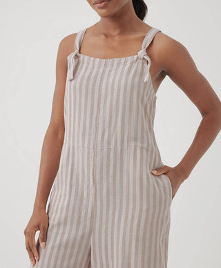Pact Coastal Double Gauze Tie-Strap Jumpsuit