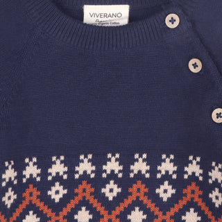 Viverano Fair Isle Raglan Sleeve Pullover Sweater