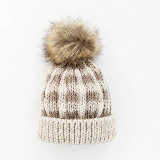 Huggalugs Buffalo Check Pom Beanies