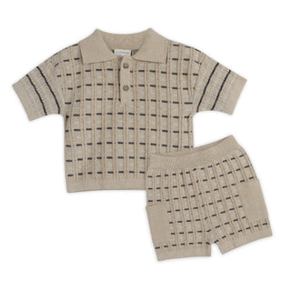 Viverano Henry Textured Polo Shirt and Shorts