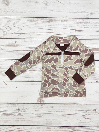 Boys Camo Zipper Hunting Pullover