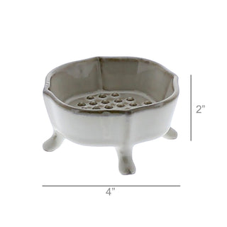 Ceramic Rue Footed Soap Dish