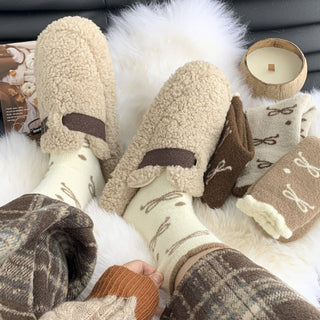 Cozy Bow and Polka Dot Socks