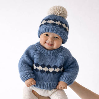 Huggalugs Slate Blue Geo Sweater Collection