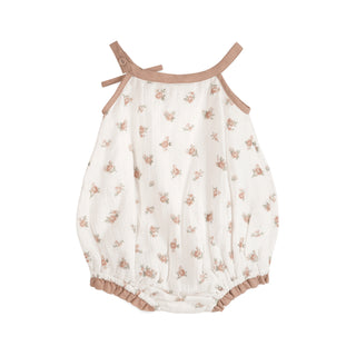 Viverano Tea Rose Floral Romper and Headband