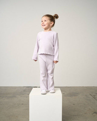 Little Bipsy Girls Ribbed Lettuce Trim Tee