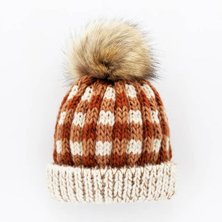 Huggalugs Buffalo Check Pom Beanies