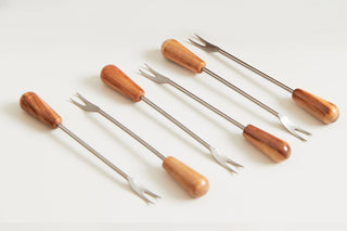 Verve Italian Olivewood Aperitivo Fork Set