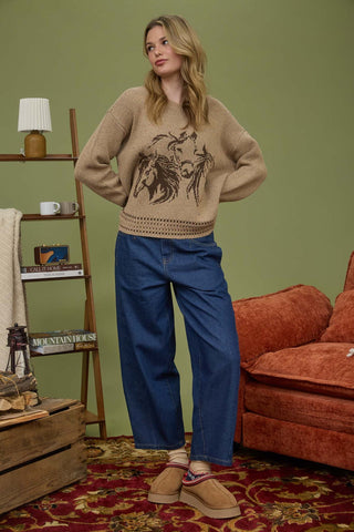 Misty Jacquard Horse Sweater