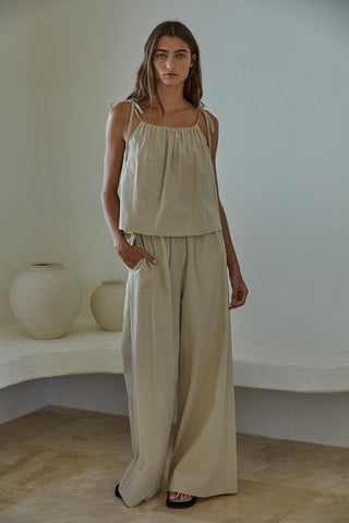 Shiloh Woven Tie Top