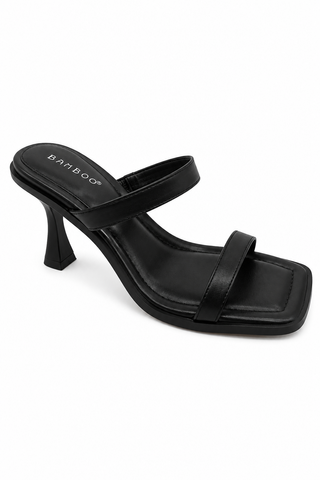 Bamboo Double Strap Heeled Sandals
