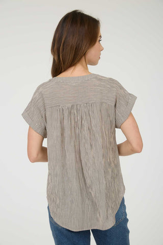 Isabella Pinstripe Button Down Top