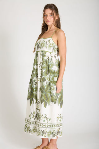 Alessandra Floral Spaghetti Strap Midi Dress