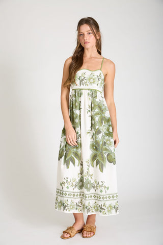 Alessandra Floral Spaghetti Strap Midi Dress