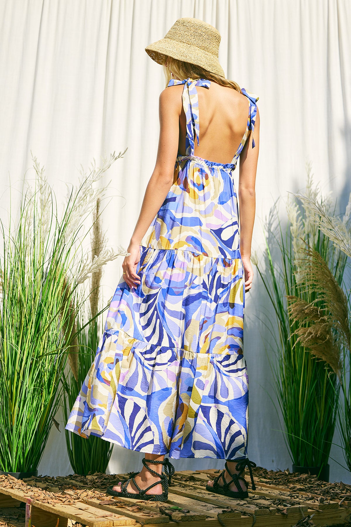 Sophie Shoulder Tie Maxi Dress