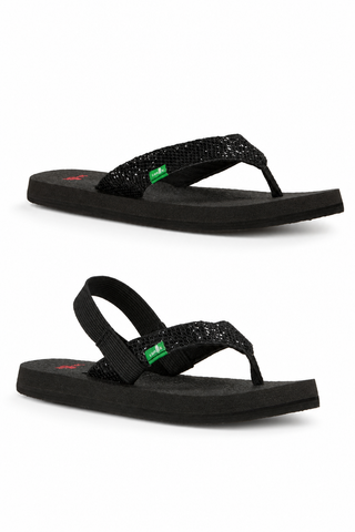 Sanuk Lil Yoga Glitter Black