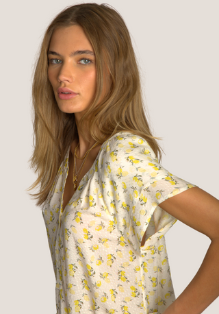 Dylan Charlie Lemons Ruffle Top