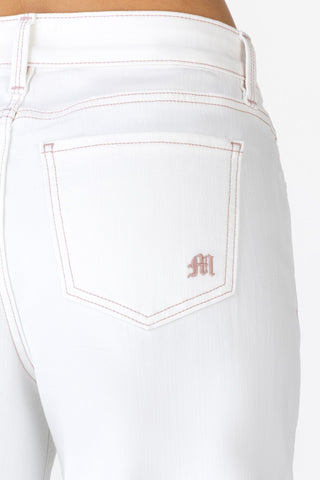 Miss Me Tropez Baggy Wide Leg Jeans in white