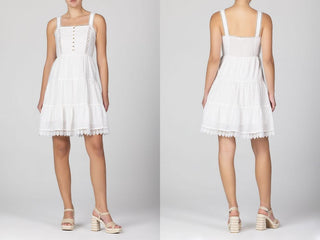 Miss Me Lannie Linen Ruffle Dress