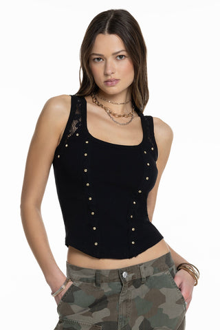 Miss Me Drea Rhinestone Tank
