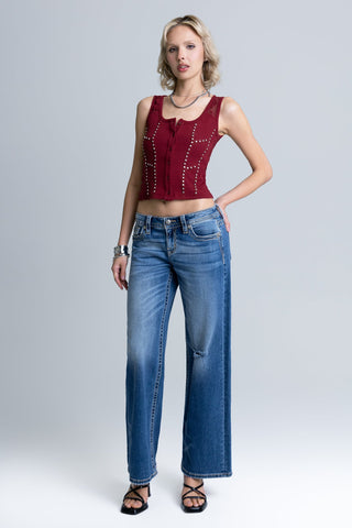 Miss Me Ida Ribbed Tank