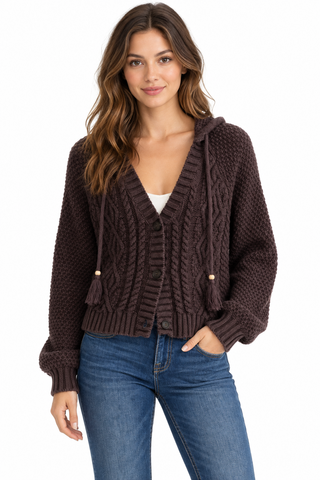 Miss Me Shaina Cable Knit Sweater