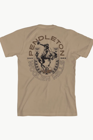 Beige t-shirt with Pendleton logo and graphic on the back