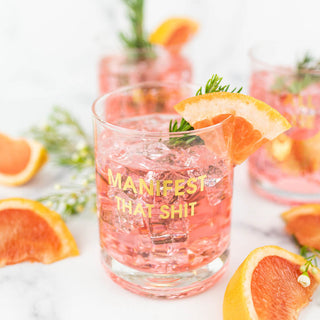 Chez Gagne Gold Foil Rocks Glass