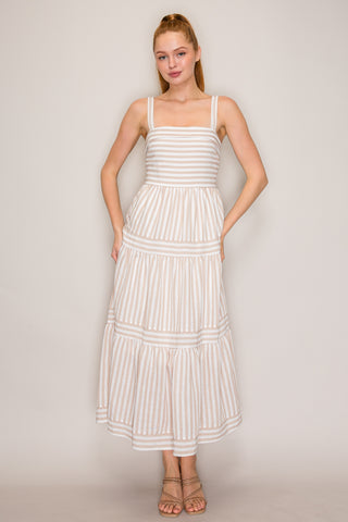 Krissy Ribbon Pattern Maxi Dress