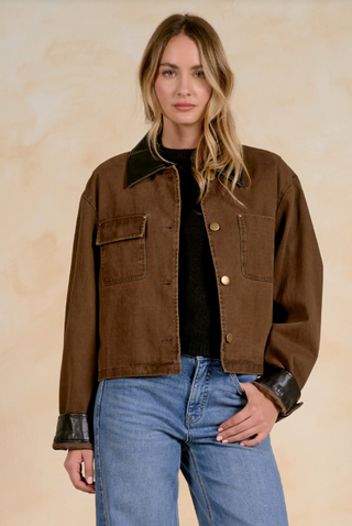 Elan Finley Leather Trim Jacket