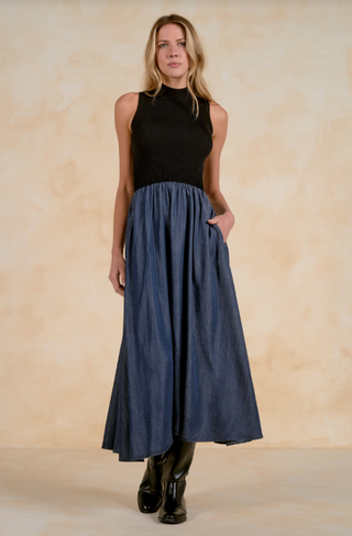 Elan Jenn Maxi Mock Neck Dress