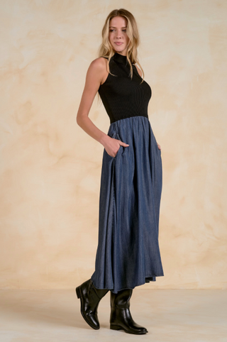 Elan Jenn Maxi Mock Neck Dress