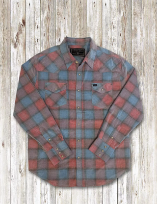 True Grit Dual Pocket Denim Red Western Shirt