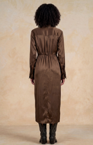 Elan Cassidy Satin Wrap Tie Dress