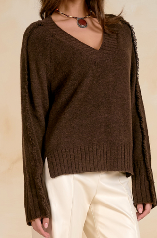Elan Kathie Fringe Sweater