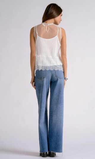 Elan Kendra lace Layer Top