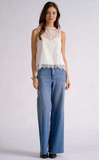 Elan Kendra lace Layer Top