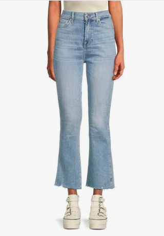 7 for all Mankind High Waist Slim Kick in Silver Linings Playbook