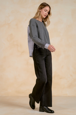 Elan Bridget Plaid Crewneck