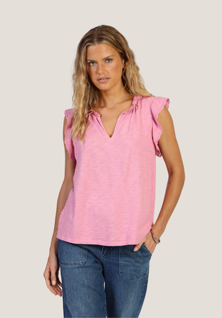 Dylan Finley Split Neck Top