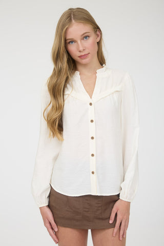 Mindy Ruffled Neck Top