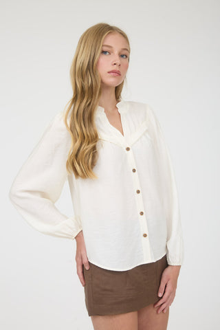Mindy Ruffled Neck Top