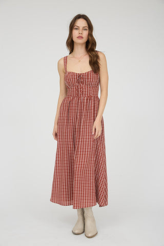 Helen Corset Tie Midi Dress